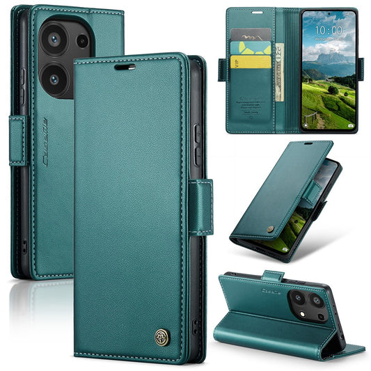 Xiaomi Redmi Note 13 Pro 4G Handyhülle – CASEME 023 Series RFID-blockierende Leder-Brieftaschen- mit Ständer