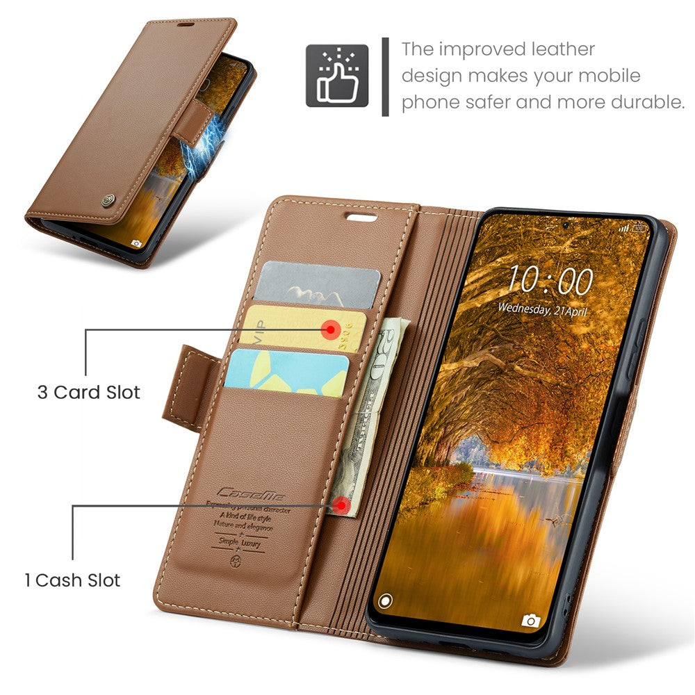 CASEME For Xiaomi Redmi Note 13 Pro 4G Case  023 Series RFID Blocking Leather Wallet Stand Phone Cover