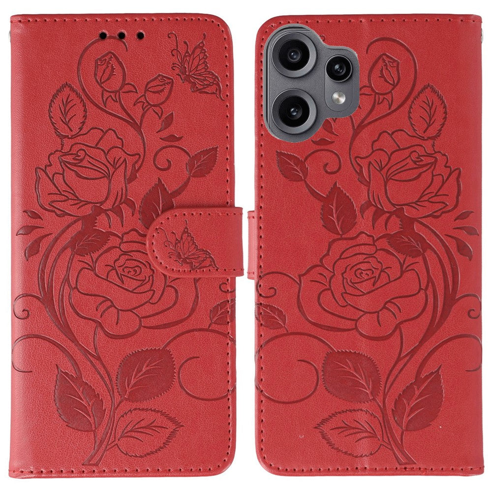 Nothing CMF Phone 2 Pro Wallet-Handyhülle – Aus PU-Leder mit Rosen- & Schmetterlingsmuster
