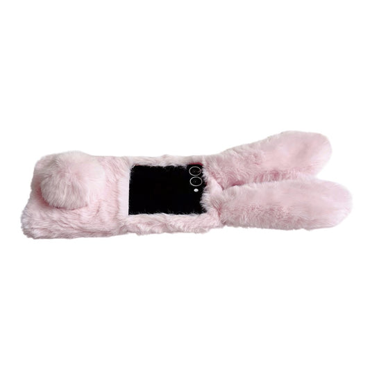 Galaxy Z Flip7 5G Plüsch-Hülle mit Hasenohren für Winter
