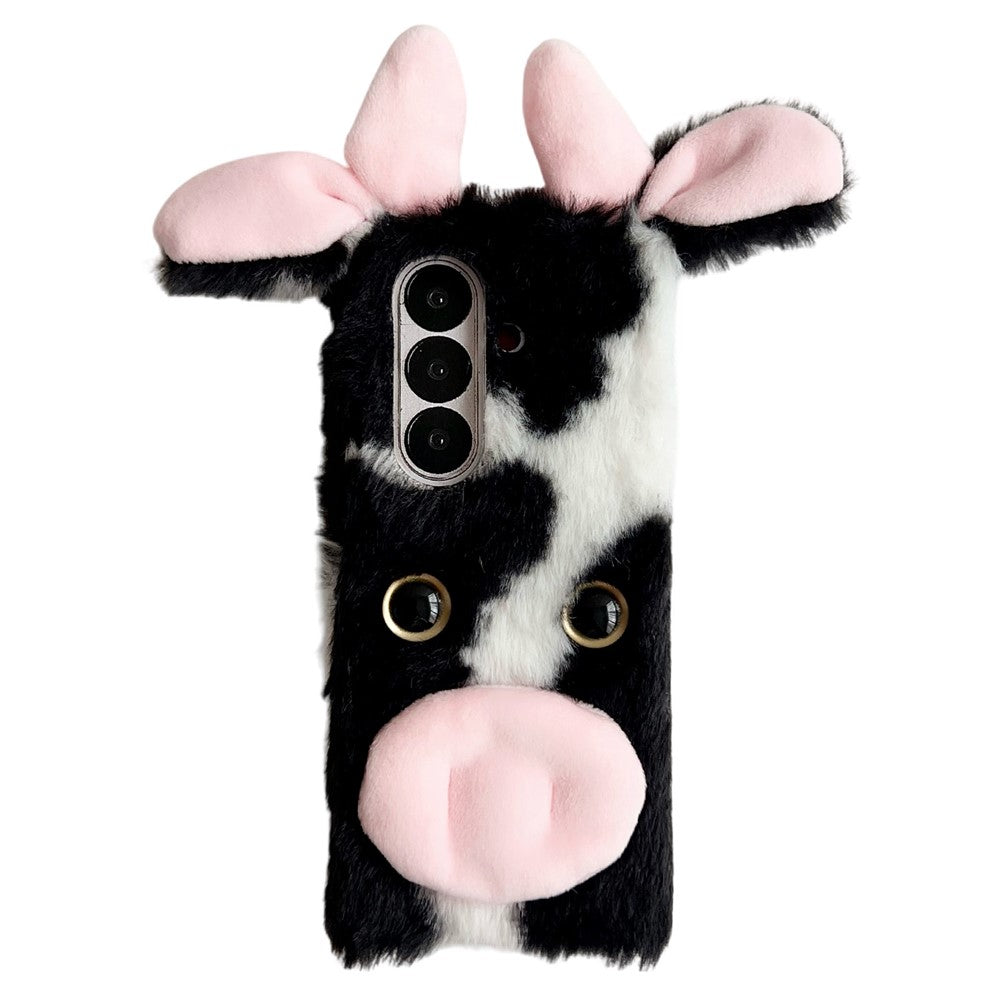 For Samsung Galaxy Z Fold7 5G Case Plush Cow Hard PC Protective Phone Cover