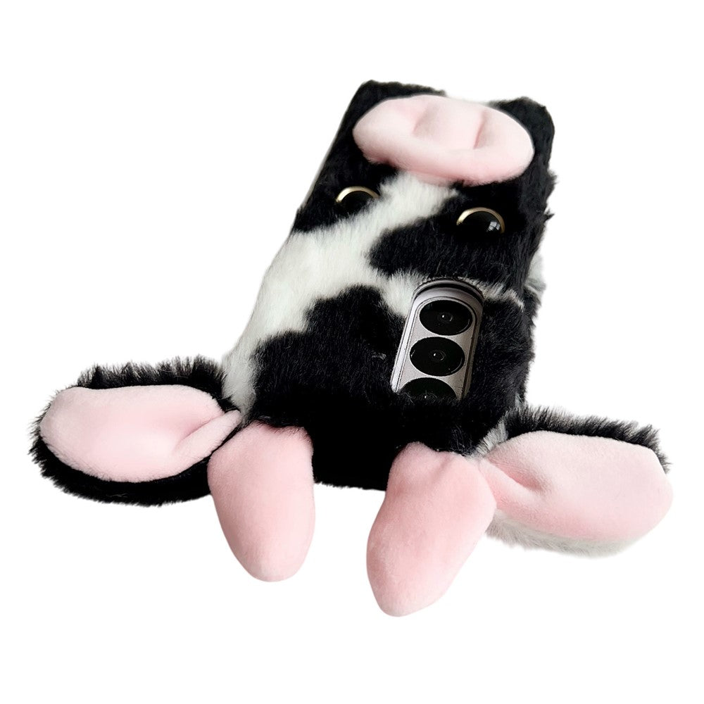 For Samsung Galaxy Z Fold7 5G Case Plush Cow Hard PC Protective Phone Cover