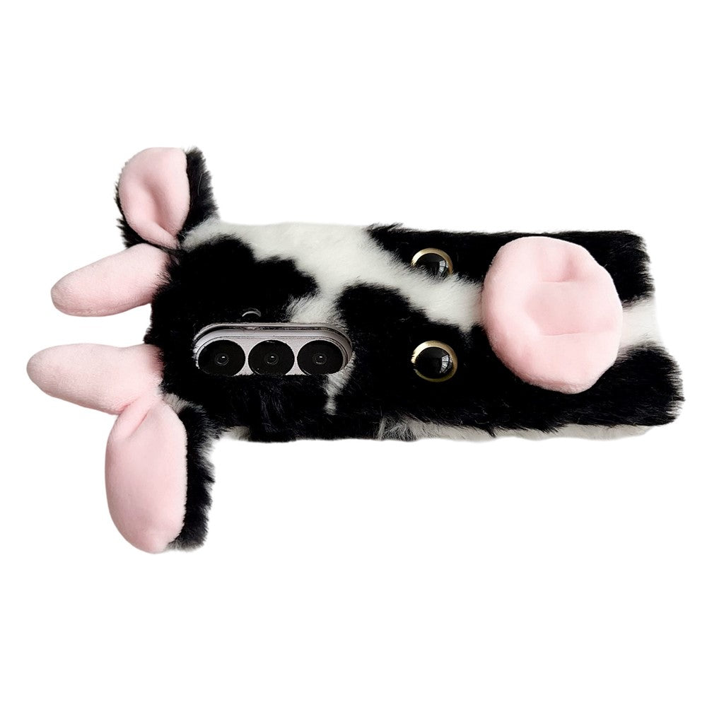 For Samsung Galaxy Z Fold7 5G Case Plush Cow Hard PC Protective Phone Cover