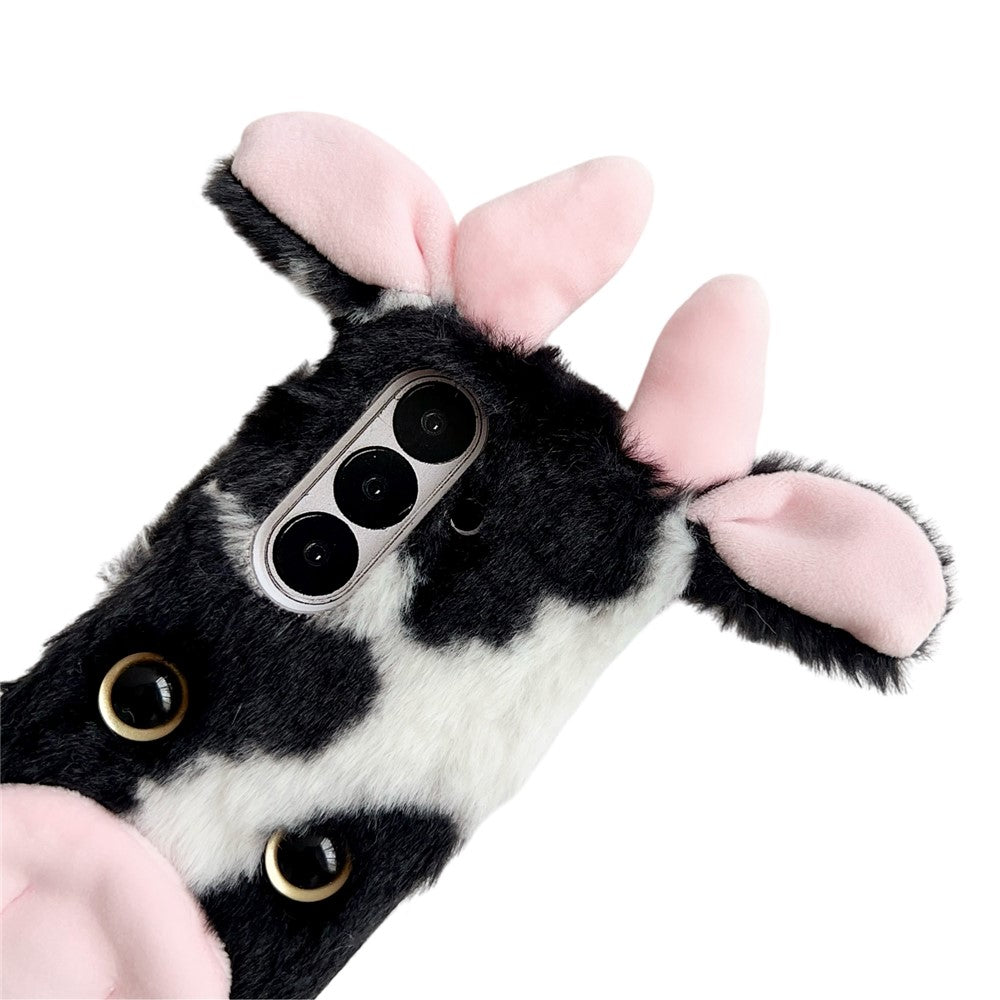 For Samsung Galaxy Z Fold7 5G Case Plush Cow Hard PC Protective Phone Cover