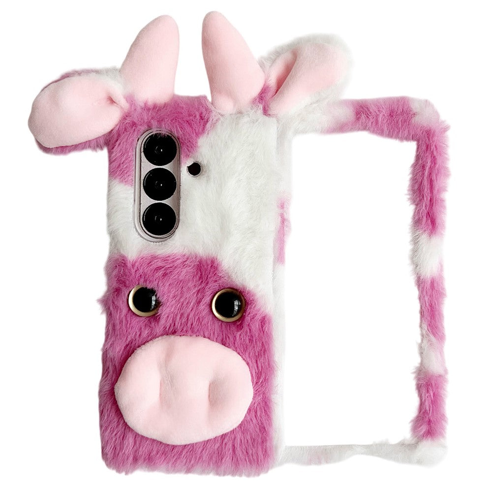 For Samsung Galaxy Z Fold7 5G Case Plush Cow Hard PC Protective Phone Cover