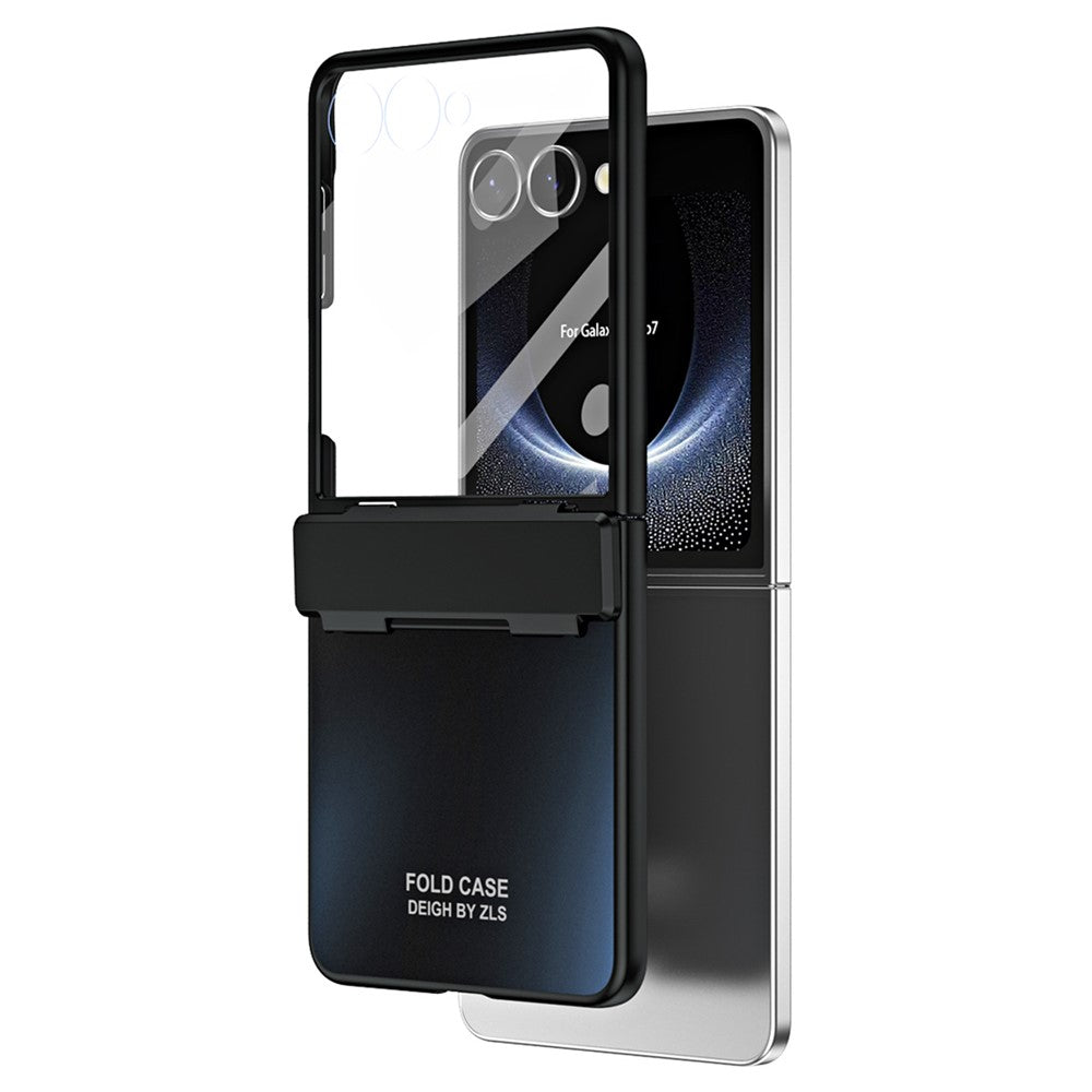 For Samsung Galaxy Z Flip7 5G Case Electroplating Hard PC Protective Phone Cover with Screen Protector