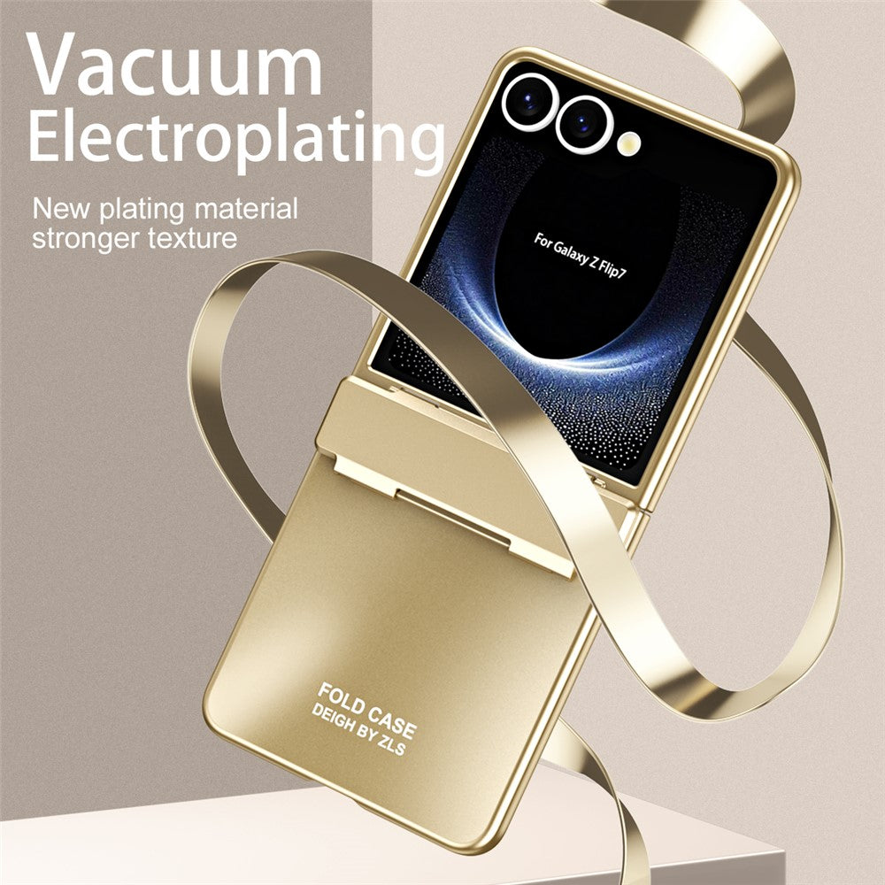 For Samsung Galaxy Z Flip7 5G Case Electroplating Hard PC Protective Phone Cover with Screen Protector