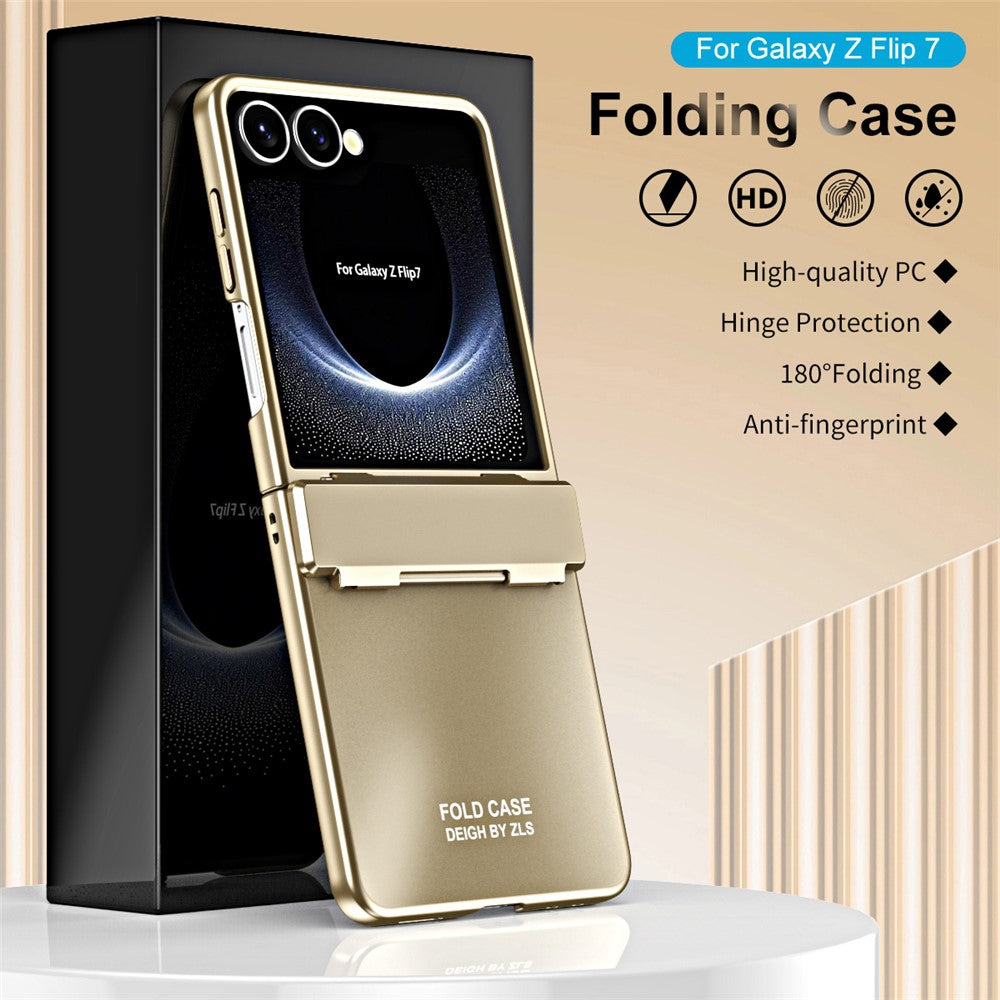 For Samsung Galaxy Z Flip7 5G Case Electroplating Hard PC Protective Phone Cover with Screen Protector