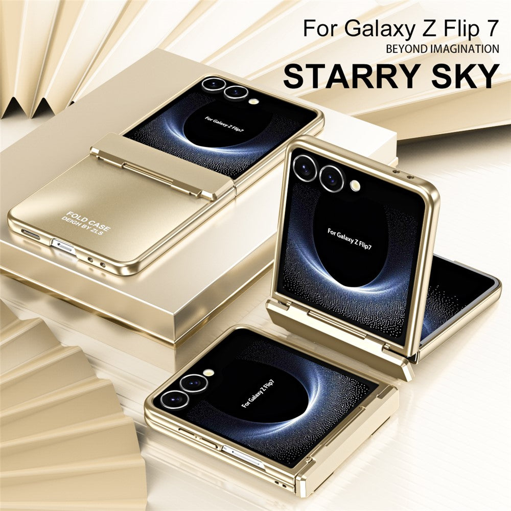 For Samsung Galaxy Z Flip7 5G Case Electroplating Hard PC Protective Phone Cover with Screen Protector