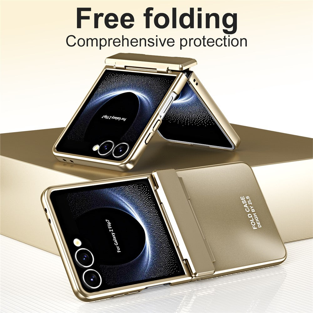 For Samsung Galaxy Z Flip7 5G Case Electroplating Hard PC Protective Phone Cover with Screen Protector