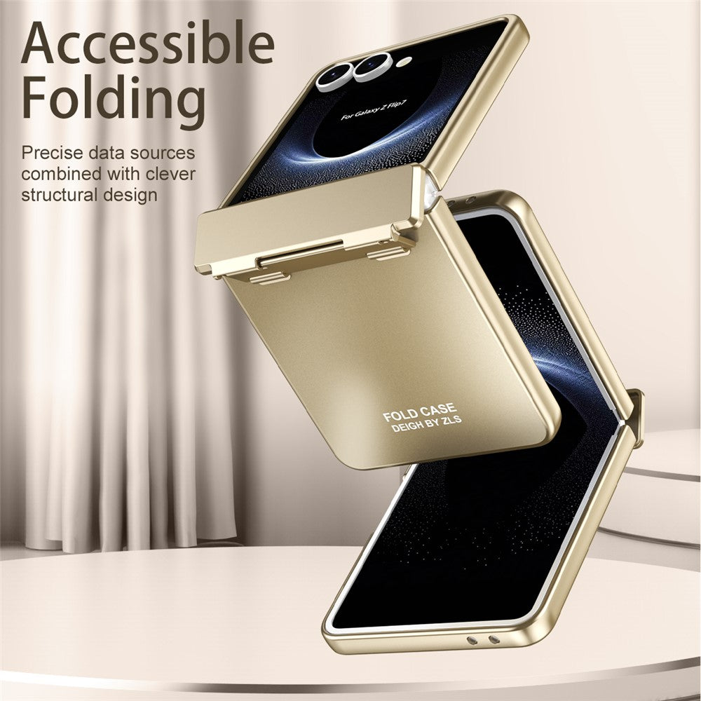 For Samsung Galaxy Z Flip7 5G Case Electroplating Hard PC Protective Phone Cover with Screen Protector