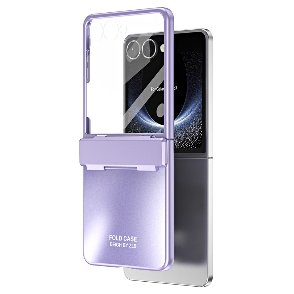 For Samsung Galaxy Z Flip7 5G Case Electroplating Hard PC Protective Phone Cover with Screen Protector