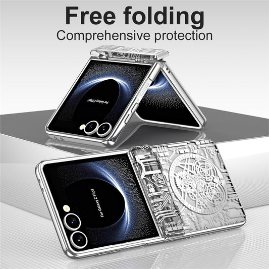 Galaxy Z Flip7 5G Mechanical Legend Series Schutzhülle – Robust, mit Schutzfolie aus gehärtetem Glas