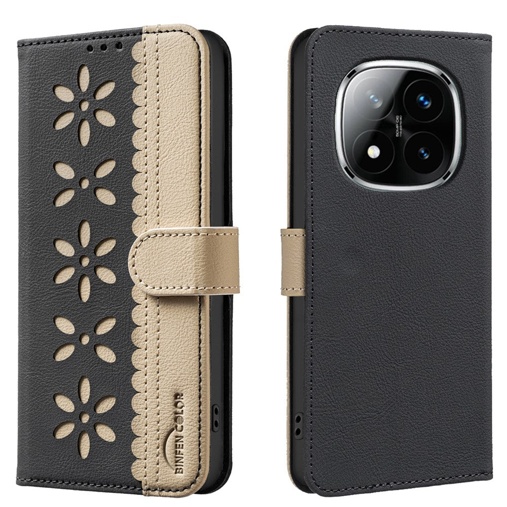 BINFEN COLOR For Xiaomi Redmi Note 14 Pro+ 5G / Xiaomi Redmi Note 14 Pro 5G Leather Case  BF36 Floral Pattern Phone Cover RFID Blocking Wallet Stand