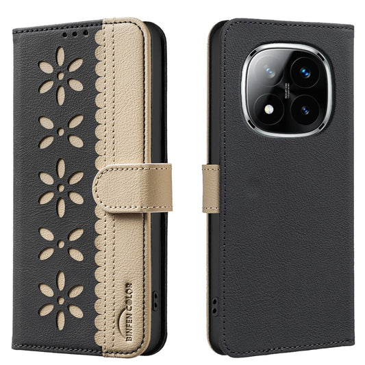 Xiaomi Redmi Note 14 Pro 5G / Xiaomi Redmi Note 14 Pro+ 5G Handyhülle – BINFEN COLOR Ledertasche BF36 Blumenmuster RFID-blockierender Brieftaschenständer