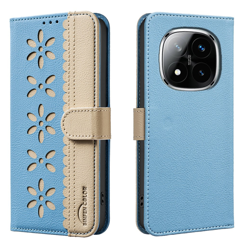 BINFEN COLOR For Xiaomi Redmi Note 14 Pro+ 5G / Xiaomi Redmi Note 14 Pro 5G Leather Case  BF36 Floral Pattern Phone Cover RFID Blocking Wallet Stand