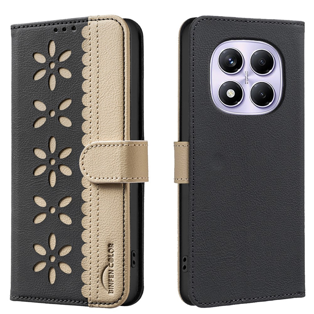 BINFEN COLOR For Xiaomi Redmi Note 14 Pro 4G Leather Case  BF36 Floral Pattern Phone Cover RFID Blocking Wallet Stand