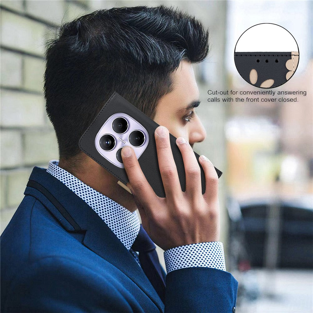 BINFEN COLOR For Xiaomi Redmi Note 14 Pro 4G Leather Case  BF36 Floral Pattern Phone Cover RFID Blocking Wallet Stand