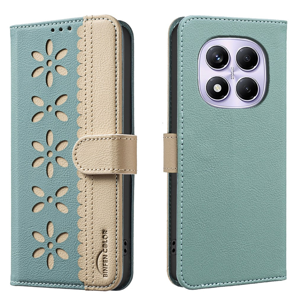 BINFEN COLOR For Xiaomi Redmi Note 14 Pro 4G Leather Case  BF36 Floral Pattern Phone Cover RFID Blocking Wallet Stand