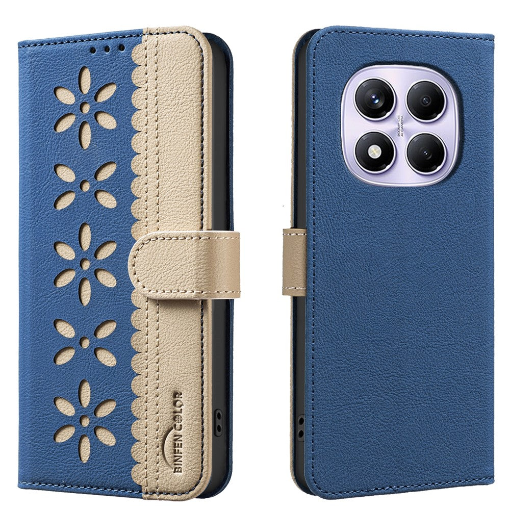 BINFEN COLOR For Xiaomi Redmi Note 14 Pro 4G Leather Case  BF36 Floral Pattern Phone Cover RFID Blocking Wallet Stand