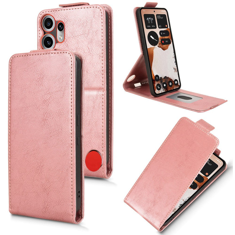 For Nothing CMF Phone 2 Pro Stand Case Magnetic Clasp Vertical Flip Leather Phone Cover with Card Holder