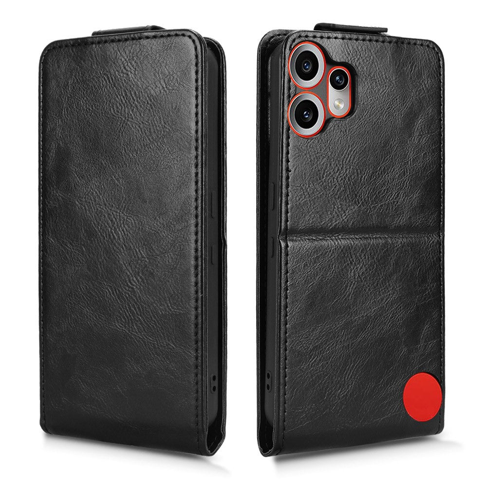 For Nothing CMF Phone 2 Pro Stand Case Magnetic Clasp Vertical Flip Leather Phone Cover with Card Holder