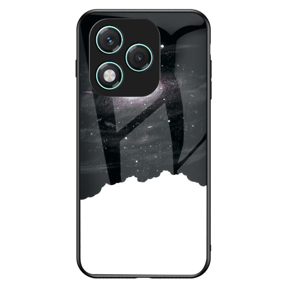 For Honor 400 Lite 5G Case Starry Sky Pattern Tempered Glass Phone Cover