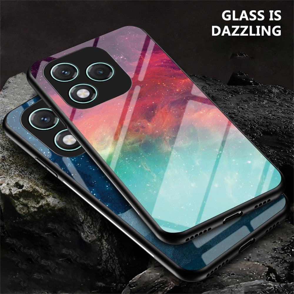 For Honor 400 Lite 5G Case Starry Sky Pattern Tempered Glass Phone Cover