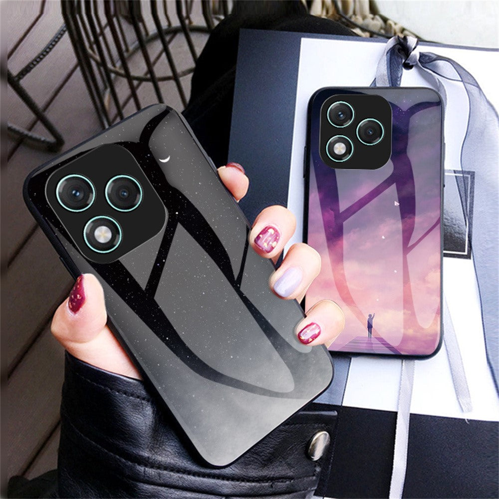 For Honor 400 Lite 5G Case Starry Sky Pattern Tempered Glass Phone Cover