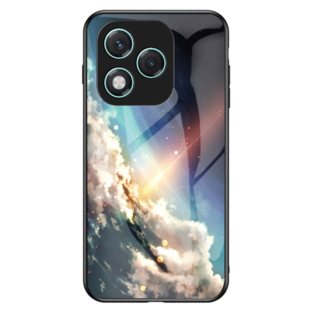 For Honor 400 Lite 5G Case Starry Sky Pattern Tempered Glass Phone Cover
