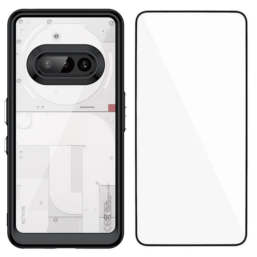 Nothing Phone (3a) Handyhülle – TPU-Acryl-Abdeckung mit gehärtetem Glas (große Linsenöffnung)