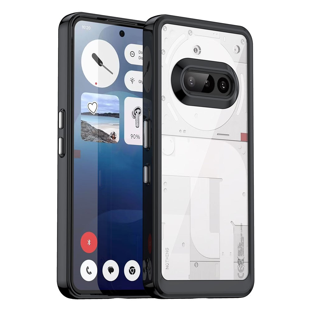 Nothing Phone (3a) Handyhülle – TPU-Acryl-Abdeckung mit gehärtetem Glas (große Linsenöffnung)