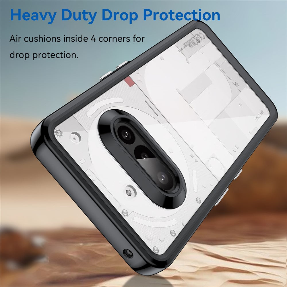 Nothing Phone (3a) Handyhülle – TPU-Acryl-Abdeckung mit gehärtetem Glas (große Linsenöffnung)