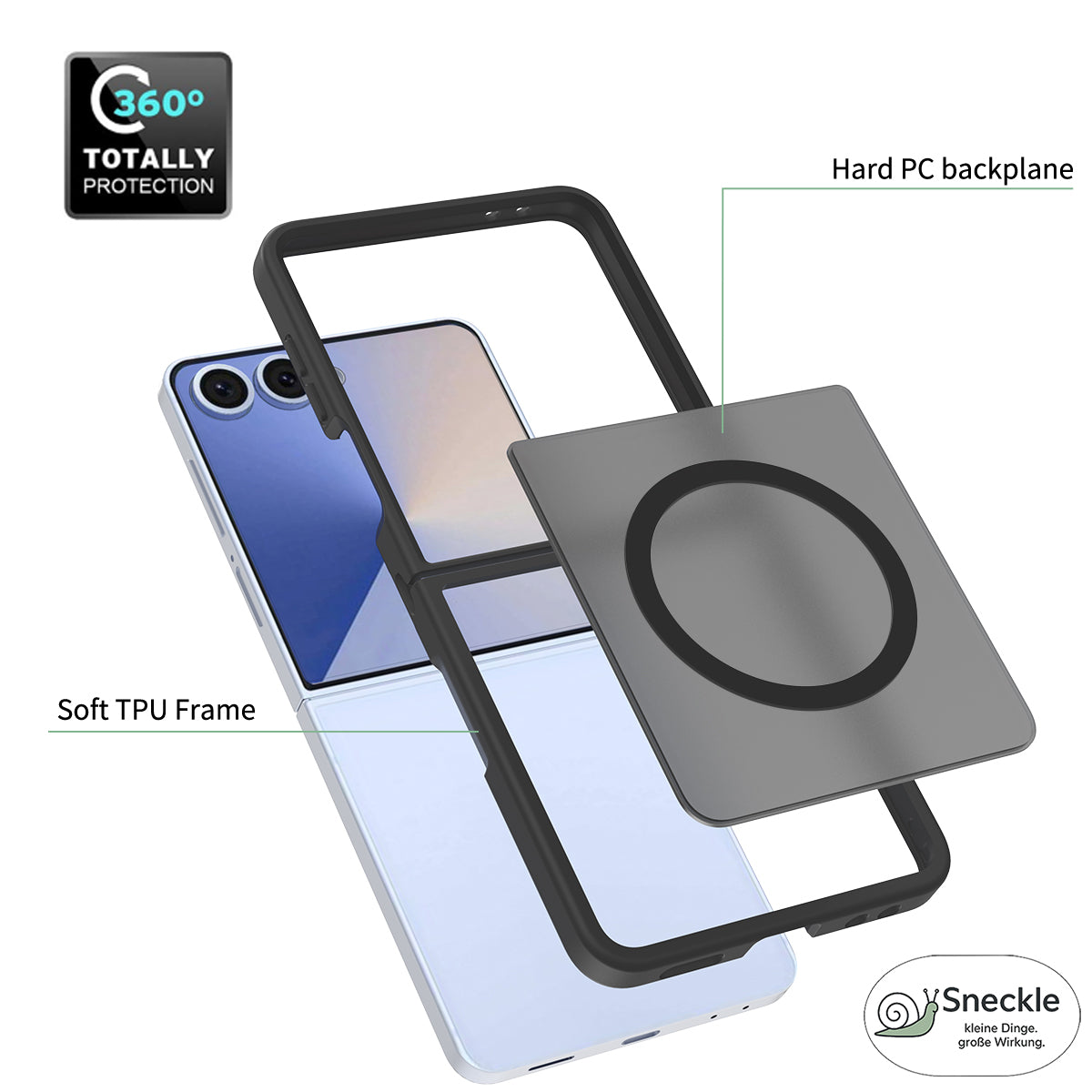 Galaxy Z Flip7 5G Magnetische Hülle mit TPU-Rahmen & kratzfest