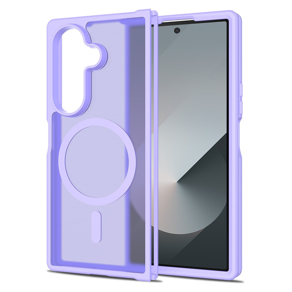 For Samsung Galaxy Z Fold7 5G Magnetic Case TPU Frame Acrylic Back Phone Cover Skin Touch