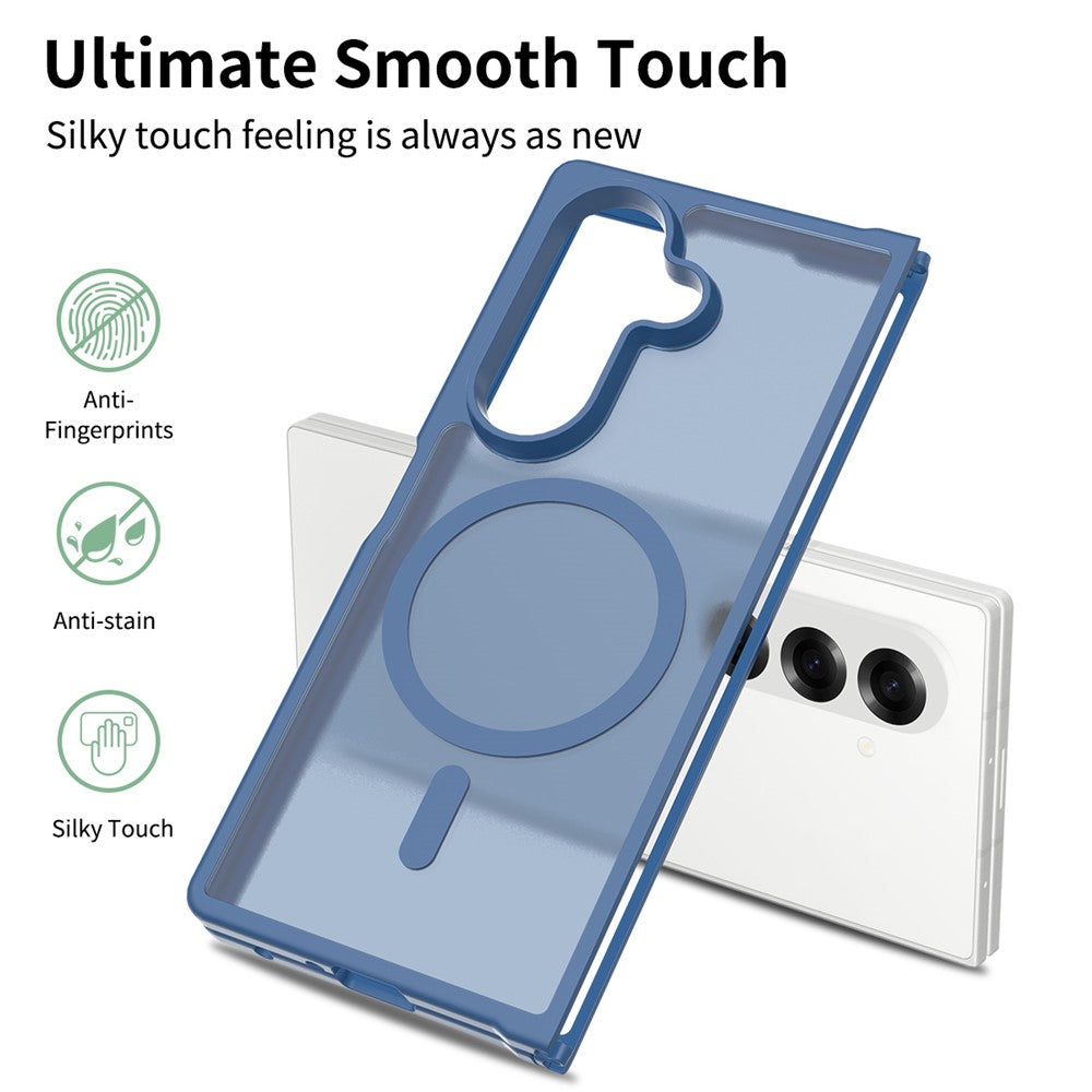 For Samsung Galaxy Z Fold7 5G Magnetic Case TPU Frame Acrylic Back Phone Cover Skin Touch