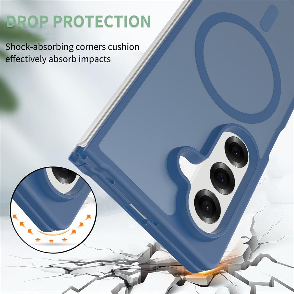 For Samsung Galaxy Z Fold7 5G Magnetic Case TPU Frame Acrylic Back Phone Cover Skin Touch