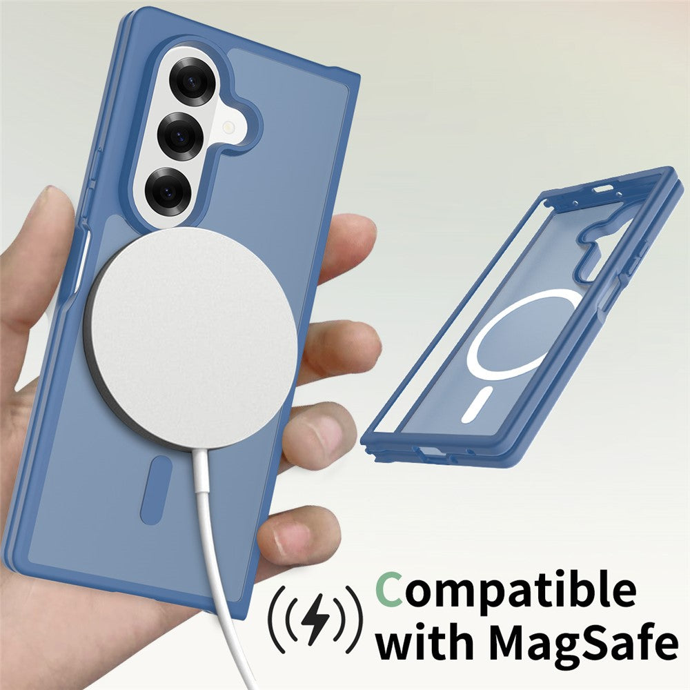 For Samsung Galaxy Z Fold7 5G Magnetic Case TPU Frame Acrylic Back Phone Cover Skin Touch