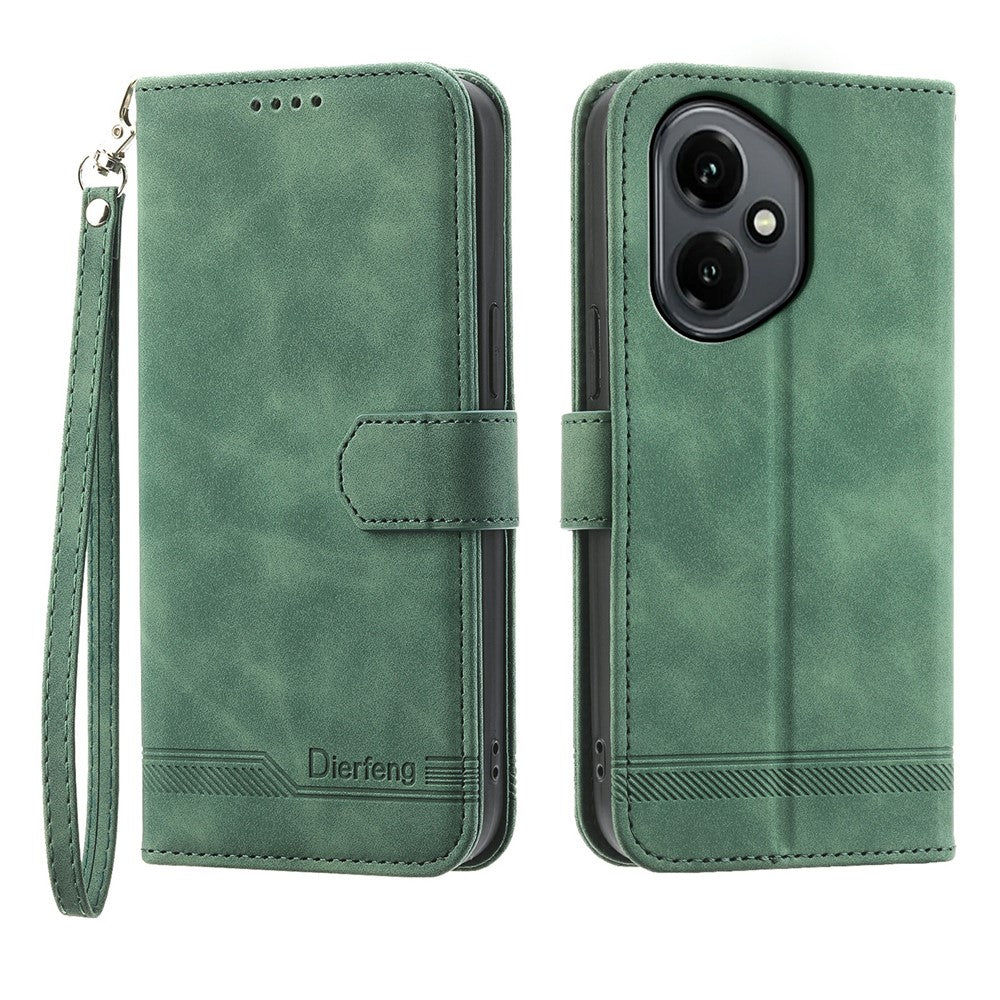 DIERFENG DF-03 For Honor 400 5G (Global) Case Lines Imprint Wallet Leather Phone Cover