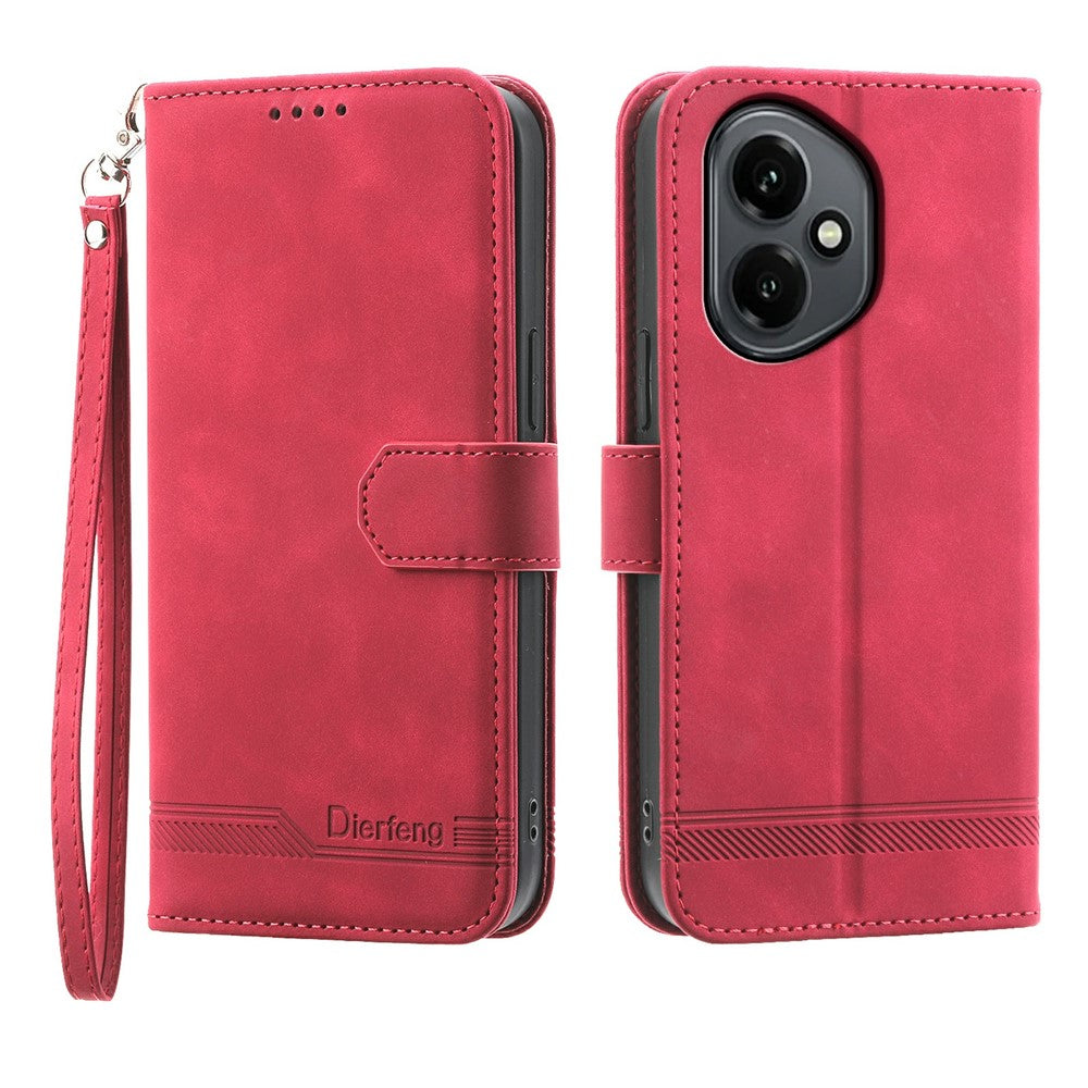 DIERFENG DF-03 For Honor 400 5G (Global) Case Lines Imprint Wallet Leather Phone Cover