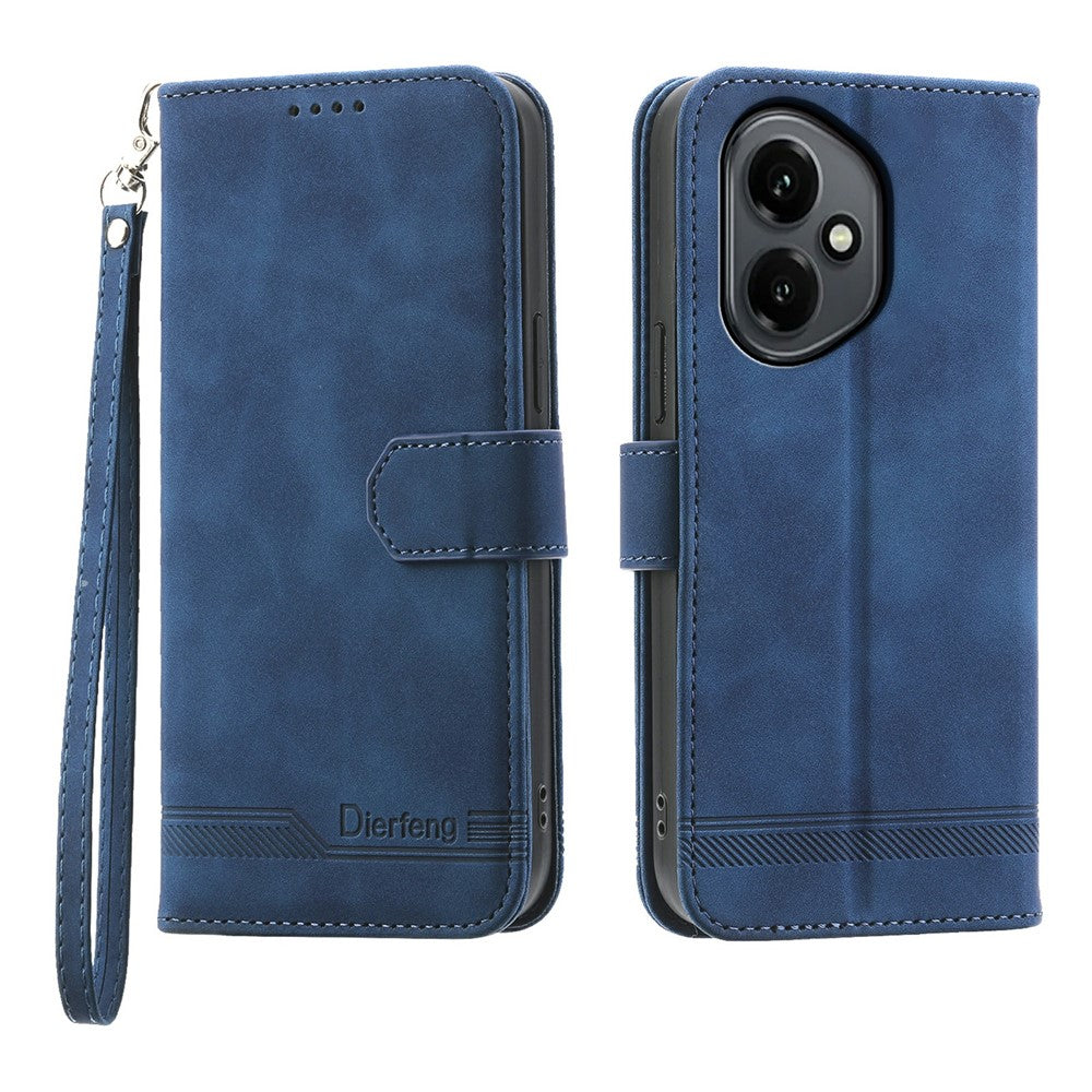 DIERFENG DF-03 For Honor 400 5G (Global) Case Lines Imprint Wallet Leather Phone Cover
