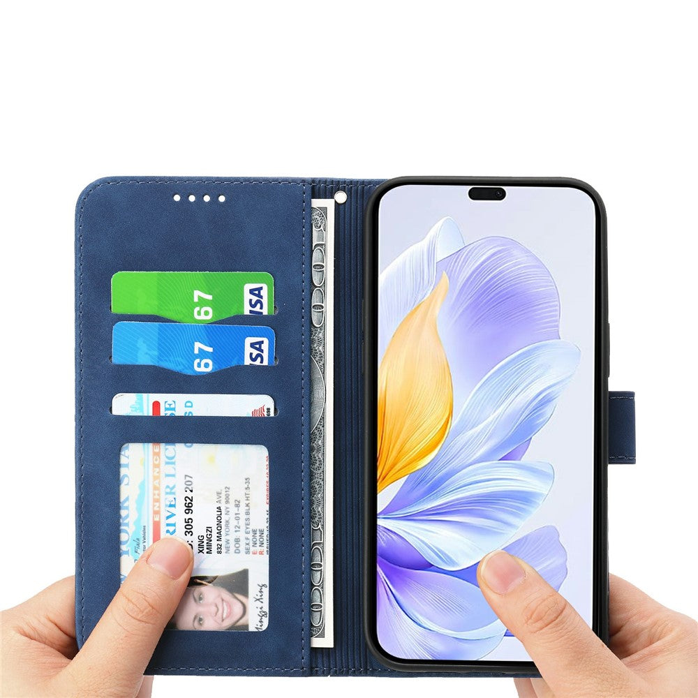 DIERFENG DF-03 For Honor 400 5G (Global) Case Lines Imprint Wallet Leather Phone Cover