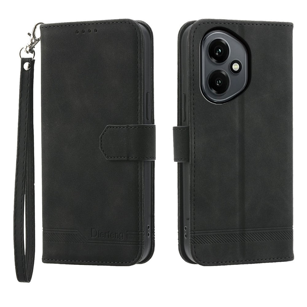 DIERFENG DF-03 For Honor 400 5G (Global) Case Lines Imprint Wallet Leather Phone Cover