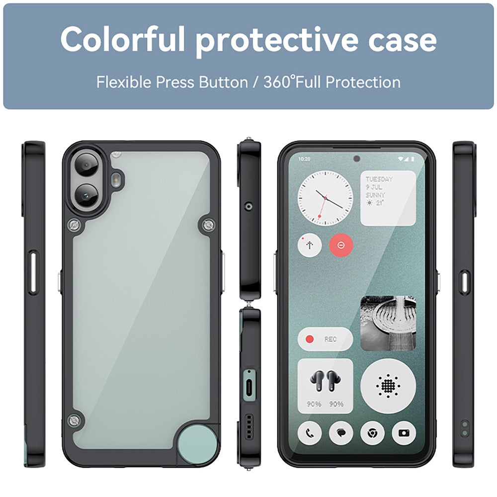 Nothing CMF Phone 1 Handyhülle – TPU-Acryl-Abdeckung mit gehärtetem Glas (große Linsenöffnung)