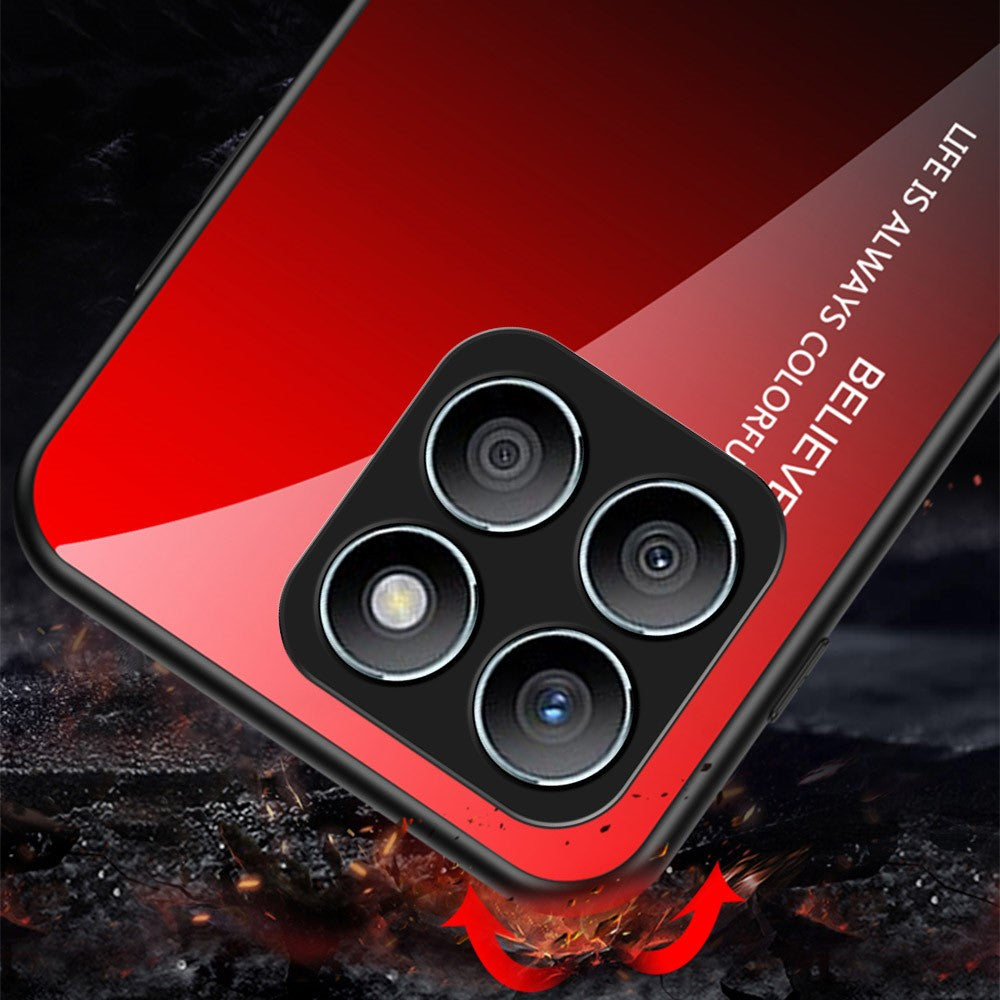 For Honor X8c 4G Case Anti-Scratch Tempered Glass + PC + TPU Phone Cover