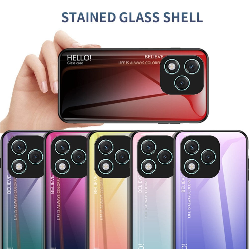 For Honor 400 Lite 5G Case Anti-Scratch Tempered Glass + PC + TPU Phone Cover
