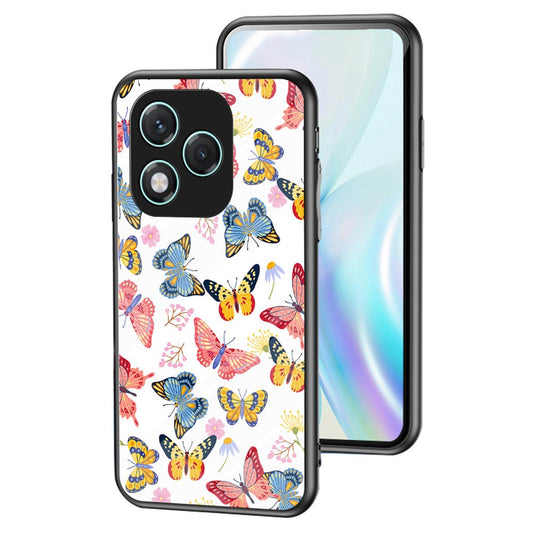 Honor 400 Lite 5G Handyhülle – Aus TPU & gehärtetem Glas, mit Schmetterlingsmuster