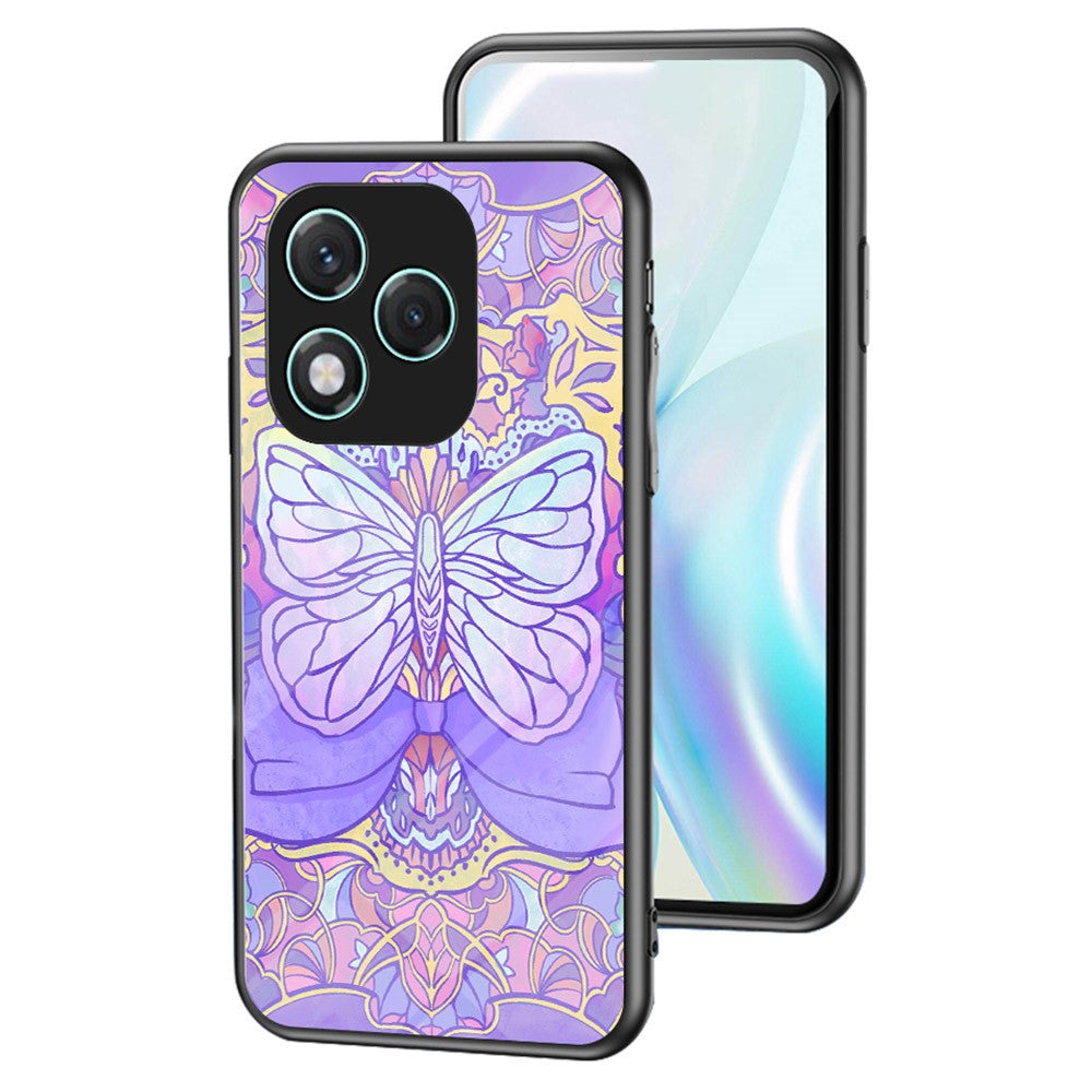 Honor 400 Lite 5G Handyhülle – Aus TPU & gehärtetem Glas, mit Schmetterlingsmuster