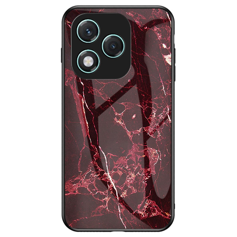 For Honor 400 Lite 5G Case Marble Pattern Tempered Glass + PC + TPU Protective Phone Cover
