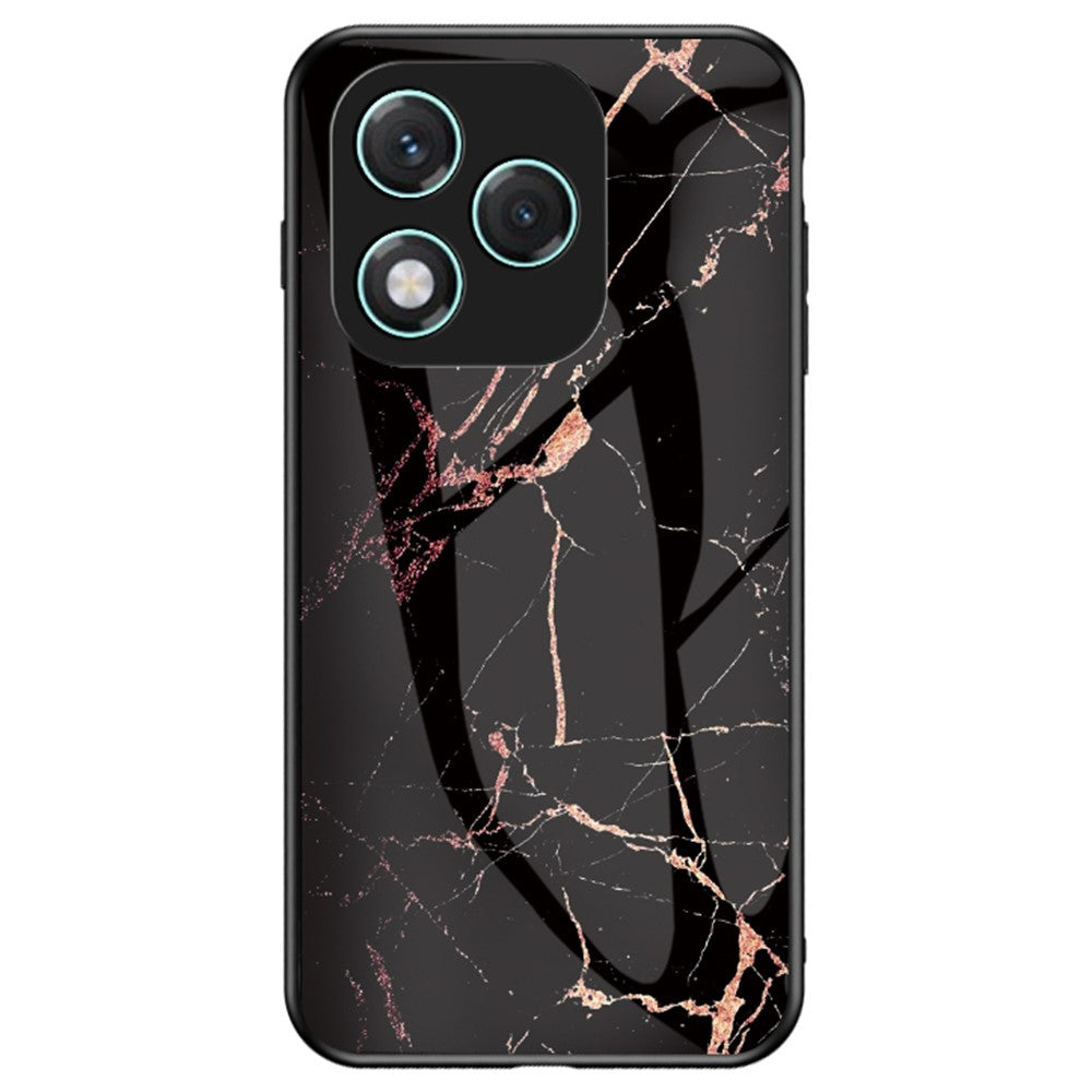 For Honor 400 Lite 5G Case Marble Pattern Tempered Glass + PC + TPU Protective Phone Cover